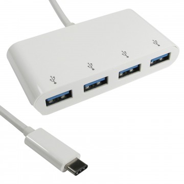 USB 3.1 Type C Male Plug to 4 Port SuperSpeed USB Hub Adapter 15cm