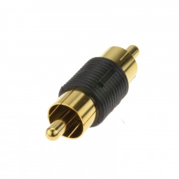 Phono Male Plug To Phono Plug Joiner Coupler Adapter GOLD