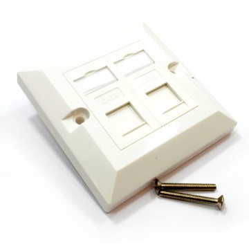 RJ45 Face Plate Wall Sockets Cat6 Double 2 Port with Euro Module Jacks