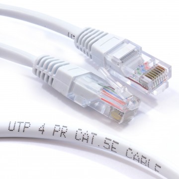 White Network Ethernet RJ45 Cat5E-CCA UTP PATCH 26AWG Cable Lead  1.5m
