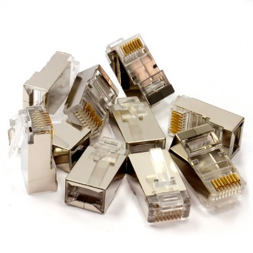 Shielded STP Cat6 RJ45 LAN Crimps Ends Connectors [10 Pack]