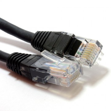 Black Network Ethernet RJ45 Cat5E-CCA UTP PATCH 26AWG Cable 25cm 0.25m