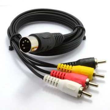 5 Pin Male Din Plug to 4 x RCA Phono Male Plugs Audio Cable 2m