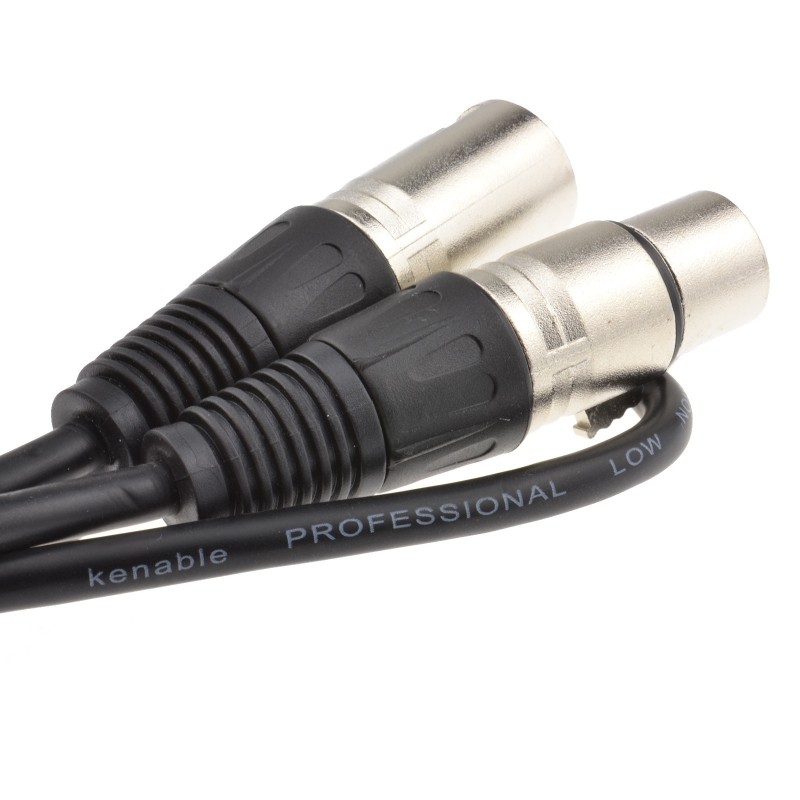XLR 3 pin Microphone Lead Male to Female Audio Cable Black 1m