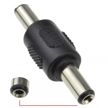 5.5 x 2.1mm DC Power Coupler Male to Male Plugs Gender Changer Adapter