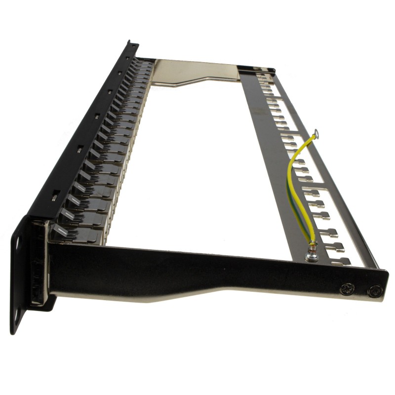 Wallmount or Rackmount 24 Port CAT6A RJ45 Through Coupler Patch Panel with Back Bar Cat6A Cat6 CAT6a Shielded, 24-Port Cat5e Detroit Packing Co UTP STP Cabling Compatible with Cat5 