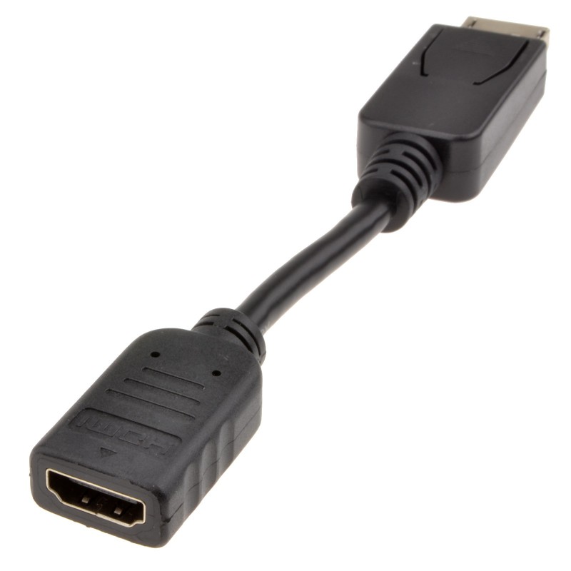 DisplayPort Male Plug To HDMI Female Socket Adapter Cable 15cm BLACK