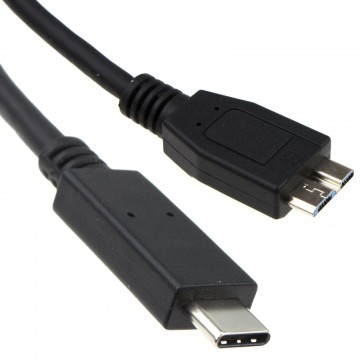 USB Gen2 Type C Male Plug to USB 3.0 Micro B Male Cable Black 3m