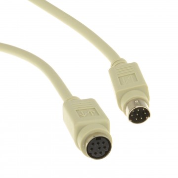PS2 6 Pin Old Mouse or Keyboard Extension Cable Male to Female Lead 2m