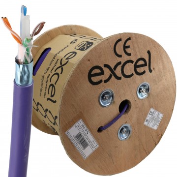 Excel Copper Cat6 Network Cable F/UTP Low Smoke LSOH Euroclass Dca 305m Violet