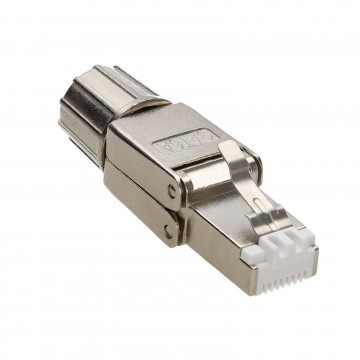 40GIG IDC to RJ45 Connector for Cat6a Solid Cable Tool-less Metal Clip