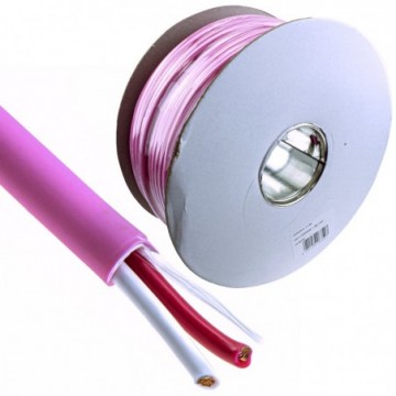 2 Core 1.5mm2 LSZH Low Smoke Zero Halogen COPPER Loud Speaker Cable Pink 100m