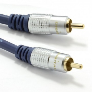 Pure HQ OFC SPDIF Digital Audio 75Ohm Subwoofer Cable Gold  1m