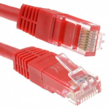 Red Network Ethernet RJ45 Cat-5E UTP PATCH LAN COPPER Cable   0.25m 25cm
