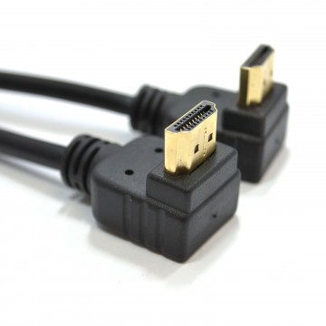HDMI 1.4 High Speed 3D TV 90 Right Angle to Right Angle Plug Cable 3m