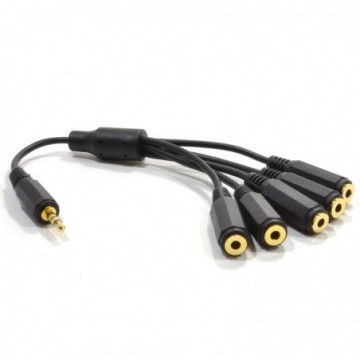 5 Way Jack Splitter 3.5mm Stereo Jack Plug to FIVE Sockets Cable 20cm