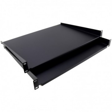 [Twin Pack] Fixed Cantilever Shelf 1U 350mm Deep Black 19 inch Data Cabinet Rack