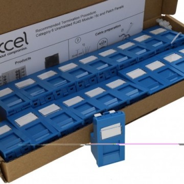 Excel Cat5e (UTP) Unscreened Euromod RJ45 Module Blue Trade [20 Pack]