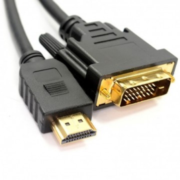 DVI-D 24+1pin Male to HDMI Digital Video Cable Lead GOLD  5m