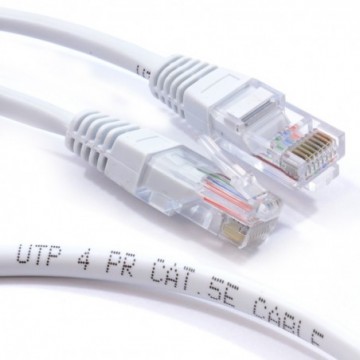 White Network Ethernet RJ45 Cat5E-CCA UTP PATCH 26AWG Cable Lead 10m