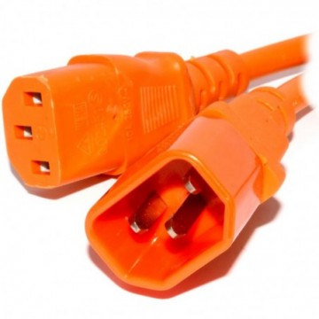 Power Extension Cable IEC Male to Female UPS C14 to C13 2m Orange