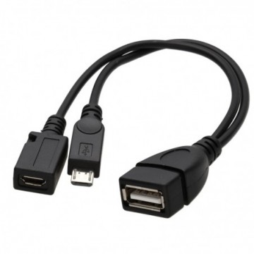 USB OTG On The Go Adapter with Micro B Male & Female with Power Socket