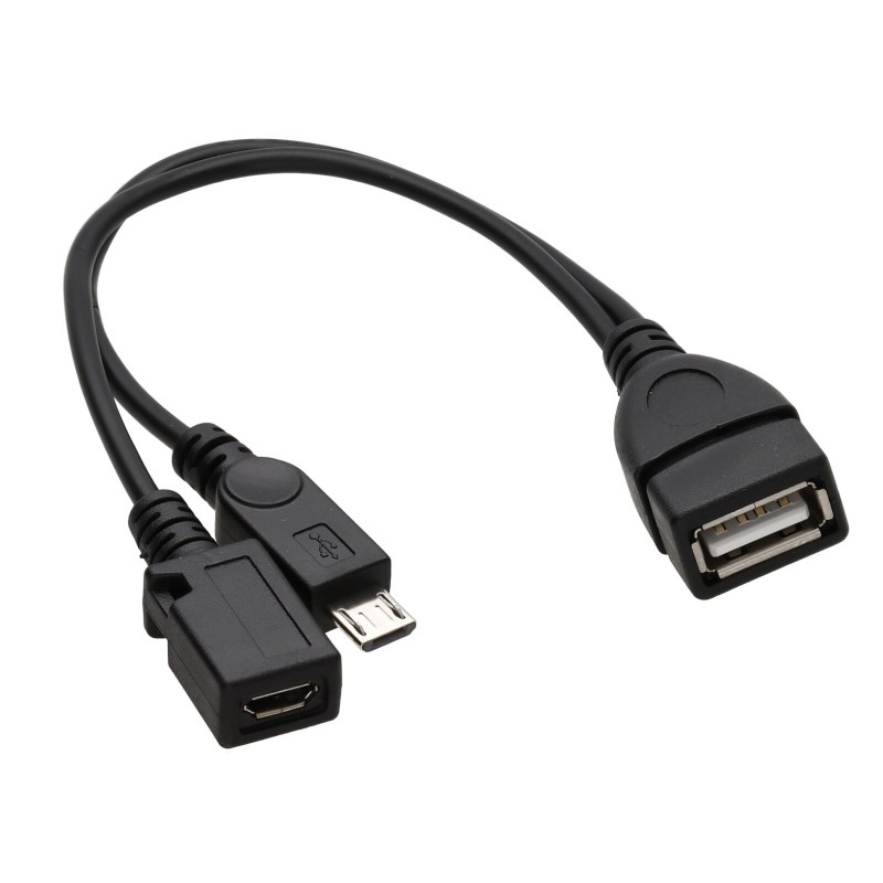 5m USB OTG Cable - Transparent, Type Mini-A to Type B