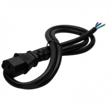 IEC C13 Kettle Lead to 3 Core Flex Bare Ended 1.0mm2 10A Cable 1m Black