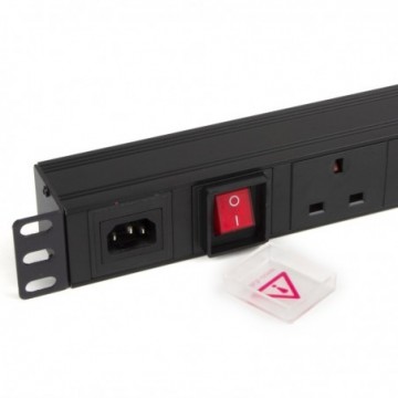 PDU C14 IEC Inlet to UK Sockets 6 Way Power Distribution Unit Horizontal 1U