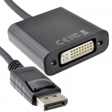 DisplayPort Male Plug to DVI-D Female Socket Adapter Lead