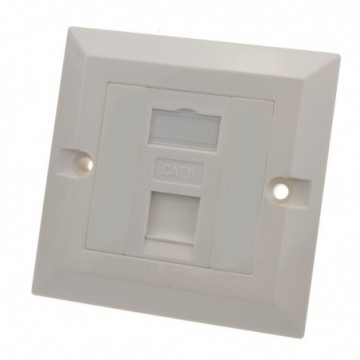 RJ45 Face Plate Wall Sockets Cat6 Single 1 Port with Euro Module Jacks