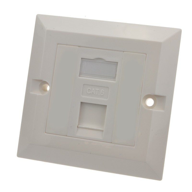 RJ45 Face Plate Wall Sockets Cat6 Single Port with Euro Module Jacks