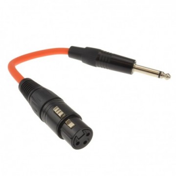 6.35mm Mono Jack Plug to XLR 3 Pin Socket Adapter Cable Orange 20cm