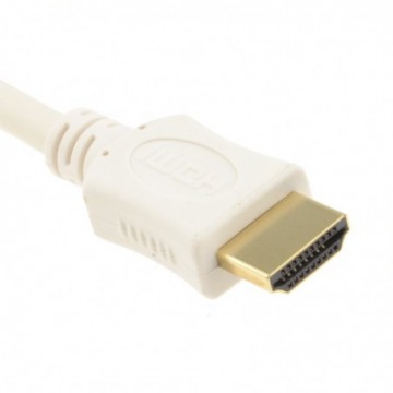 10cm SHORT HDMI CABLE MALE PLUG TO PLUG WHITE TV KODI LEAD GOLD PLATED