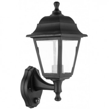 Wall-Mounted Lamp Outdoor Garden Light with Dusk to Dawn Sensor Black