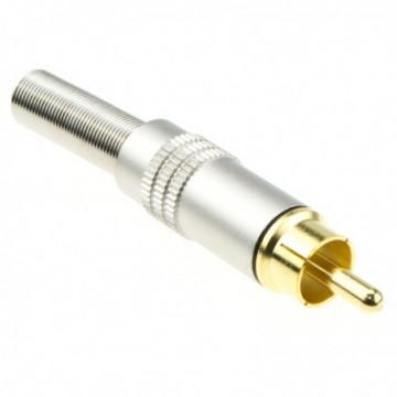 RCA Phono Solder Plug Gold All-Metal Contacts for Audio Cables Black