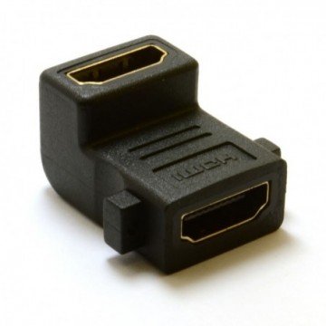 HDMI Right Angle Panel Mount Coupler v1.4 3D Compatible Female Sockets
