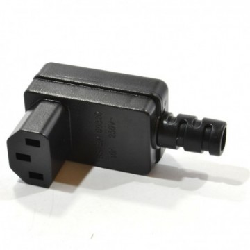 Heavy Duty Rewireable Right Angle IEC C13 Female Socket Plug 10A 250V