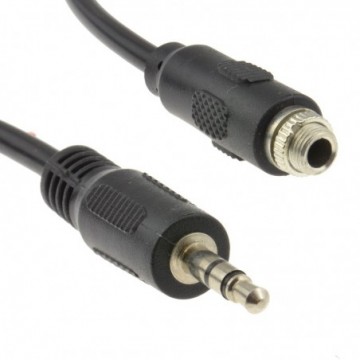 3.5mm Stereo Panel Mount Socket to 3.5mm Jack Plug Cable Lead 15cm