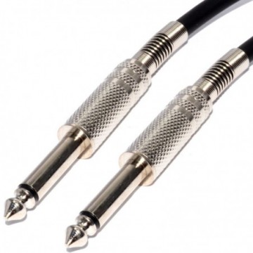 Pulse 6.35mm Low Noise Guitar Cable Nickel Connectors BLACK Lead 5m