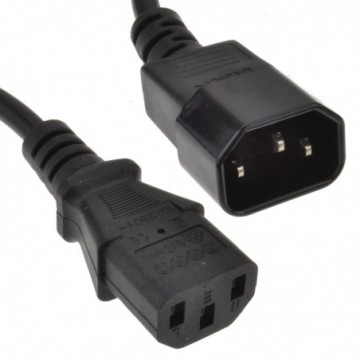 Power Extension Cable IEC Male to Female UPS Lead C14 to C13  3m Black