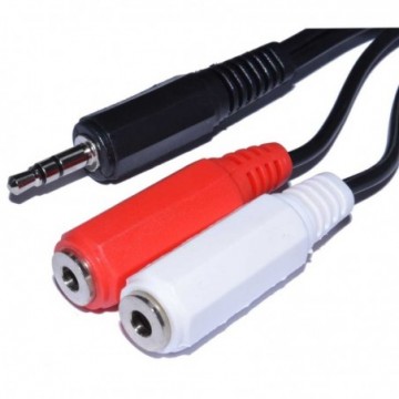 3.5mm Stereo Jack Plug to Twin 3.5mm Mono Sockets Audio Cable 2m
