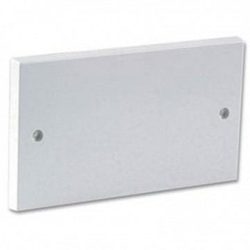 2 Gang Blanking Plate for UK Double Gang Back Box White with Screws