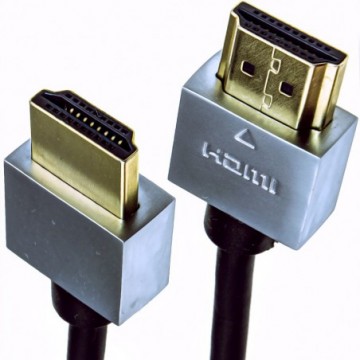 Ultra Slim Low Profile HDMI High Speed Cable Gold for HD TV Metal Ends 3m