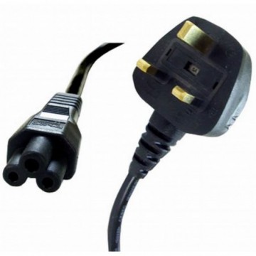 Power Cord - UK Plug to C5 Clover Leaf CloverLeaf Lead   1m Cable