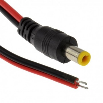 DC Pigtail Power Plug 5.5 x 2.5mm To Bare Ends For CCTV Cable 0.3m