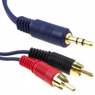 3.5mm Stereo Jack to 2 RCA Phono Plugs Audio Lead SHIELDED Cable GOLD 10m