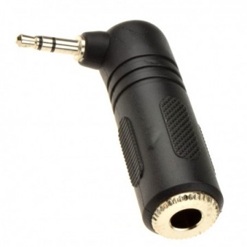 6.35mm Jack Socket to Right Angled 3.5mm Stereo Jack Plug Adapter