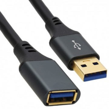 PRO Metal USB 3.0 20AWG High Speed Cable EXTENSION Lead A Plug to Socket  0.5m