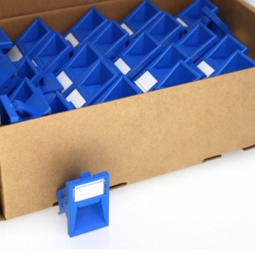 Excel 6C Angled Shutter For RJ45 LJ6C Jack Face Plates/Floor Box Blue [50 Pack]